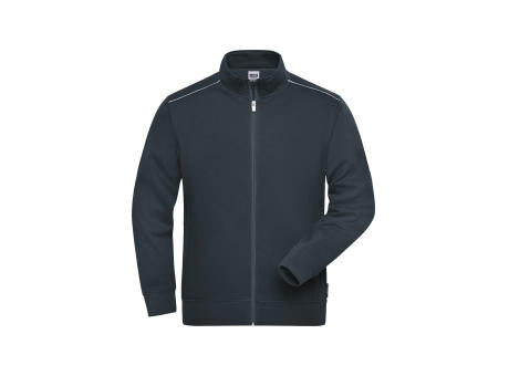 Workwear Sweat Jacket - SOLID - - Sweatjacke mit Stehkragen und Kontrastpaspel
