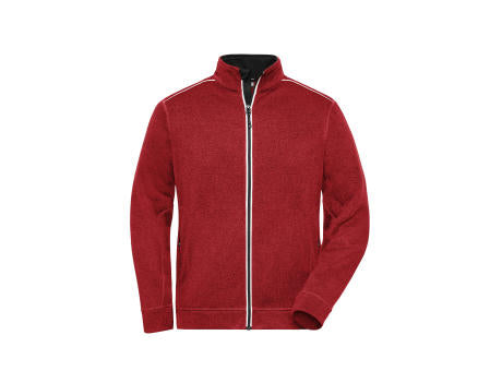 Men's Knitted Workwear Fleece Jacket - SOLID - - Pflegeleichte Strickfleece-Jacke