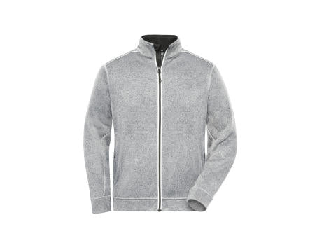 Men's Knitted Workwear Fleece Jacket - SOLID - - Pflegeleichte Strickfleece-Jacke