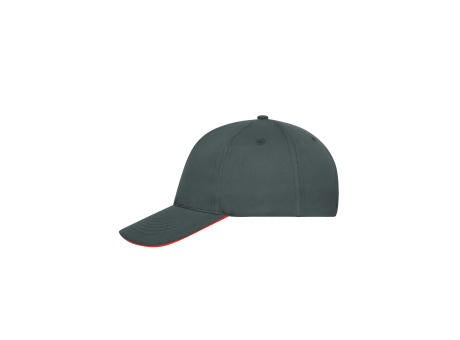 5 Panel Sandwich Cap Organic Cotton - 5 Panel Cap mit ungebürsteter Oberfläche