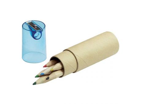 Bleistiftspitzer mit Malstiften in Tube 6 St. FARVE
