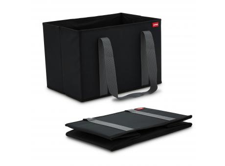 Einkaufskorb faltbar mit Tragehenkeln, "Faltbox", schwarz