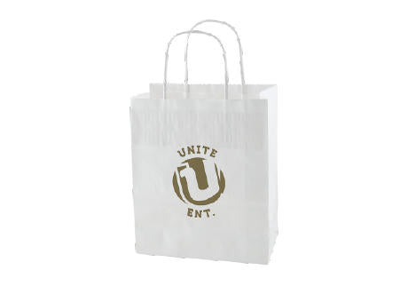 Papiertasche Weiß und Braun 180x70x220 mm