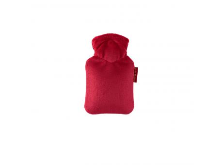 Mini-Wärmflasche Veloursbezug tomatenrot