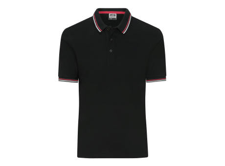 Men's Polo - Klassisches Polo mit Kontraststreifen an Kragen und Armbündchen in Piqué-Qualität