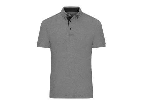 Men's Plain Polo - Polo mit Button-Down Kragen