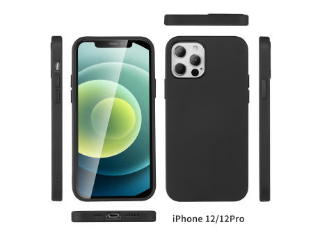 Handy Hülle iPhone™ 12/12 pro Black Series Soft Case TPU Silikon mit Mikrofaser Innenseite matt schwarz