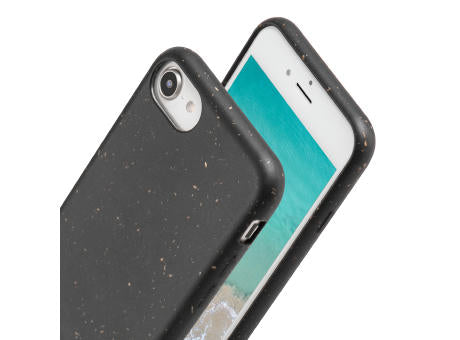 Nachhaltige Handyhülle inkl. Sammlung 1kg Ozeanplastik iPhone™ 6/6s/7/8/SE(2020) Turtle Eco Soft Case PLA + Bambus schwarz