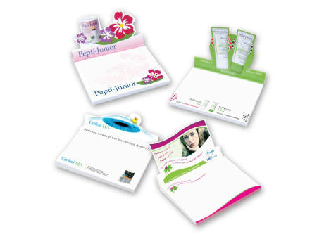 Kartoncover in individueller Ausstanzung mit Haftnotizen