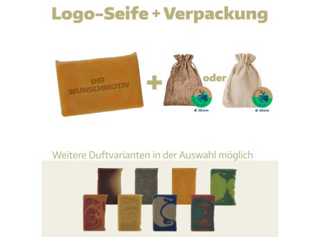 Logoseife klein in Säckchen (Frischgewicht 52g)