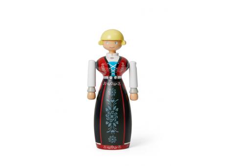Kay Bojesen Norsk Bunad Frau schwarz rot weiss