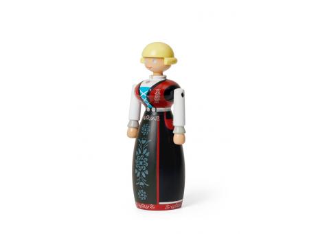 Kay Bojesen Norsk Bunad Frau schwarz rot weiss