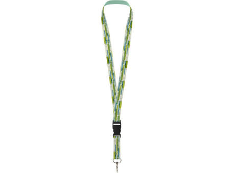 Bucks Sublimation Lanyard mit Schnappverschluss aus recyceltem PET Kunststoff