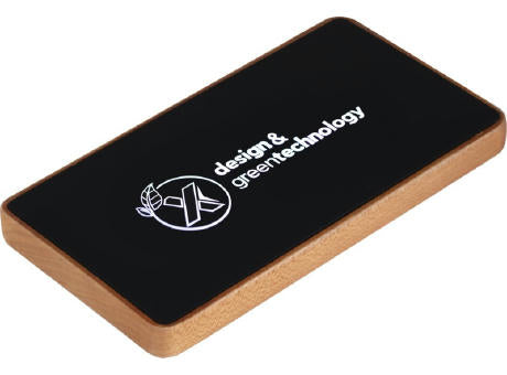SCX.design P35 5.000 mAh Powerbank aus Holz mit Leuchtlogo