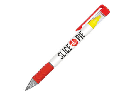 DELOS Kugelschreiber Bright und gelbe Textmarker mit 4c-Druck all-over