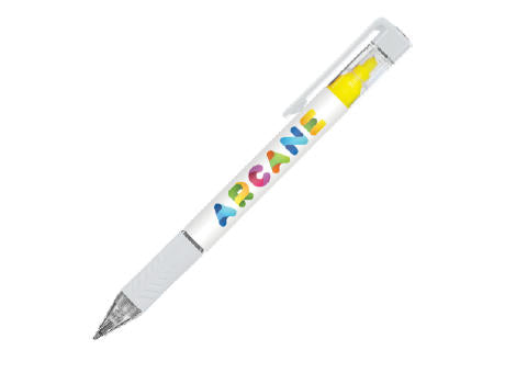 DELOS Kugelschreiber Bright und gelbe Textmarker mit 4c-Druck all-over