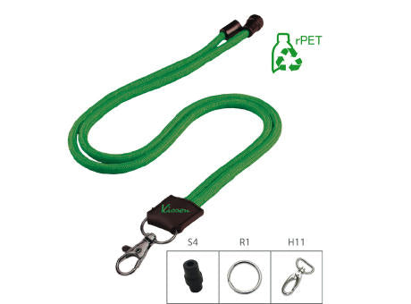 rPET Kordellanyard mit Soft-PVC-Motivlabel