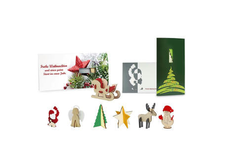 Steckfiguren-Karte Filz - Schneemann 4/0-c