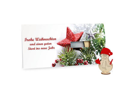 Steckfiguren-Karte Filz - Schneemann 4/0-c