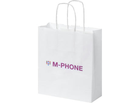 Kraftpapiertasche 80 g/m² mit gedrehten Griffen – 18 × 8 × 21 cm