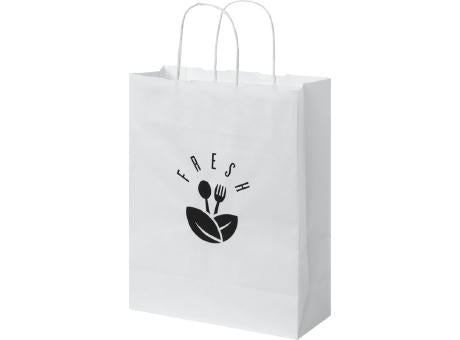 Kraftpapiertasche 80 g/m² mit gedrehten Griffen – 25 × 11 × 32 cm