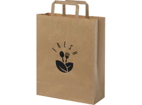 Kraftpapiertasche 80-90 g/m² mit flachen Griffen – 25 × 11 × 31 cm