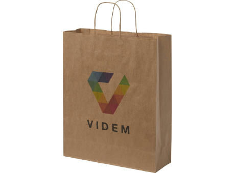 Kraftpapiertasche 80-90 g/m² mit gedrehten Griffen – 32 × 12 × 40 cm