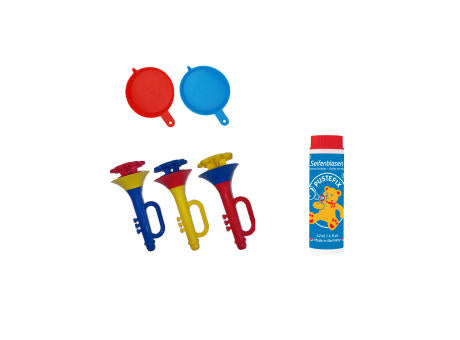 PUSTEFIX Multi Trompet Seifenblasen-Spiele-Set