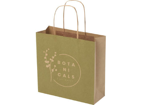 Kraftpapiertasche 120 /m² mit gedrehten Griffen – 24 × 9 × 24 cm