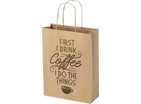 Kraftpapiertasche 120 g/m² mit gedrehten Griffen – 24 × 9 × 32 cm