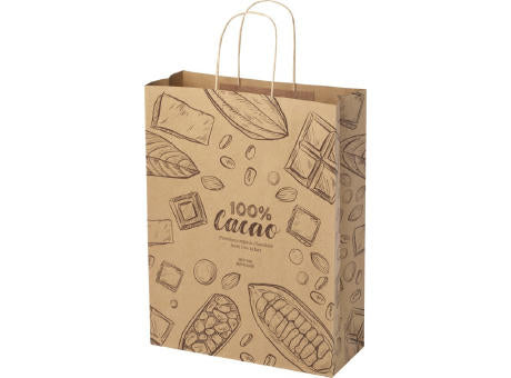 Kraftpapiertasche 120 g/m² mit gedrehten Griffen – 31 × 12 × 41 cm