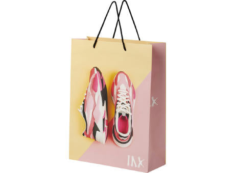 Handgefertigte 170 g/m² Integra-Papiertüte mit Kunststoff Kordelgriffen – 31 × 12 × 41 cm