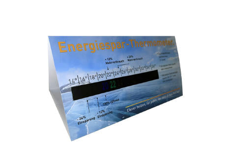 Energiesparthermometer-Tischaufsteller, quer