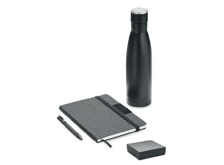 Set Notizbuch mit Flasche