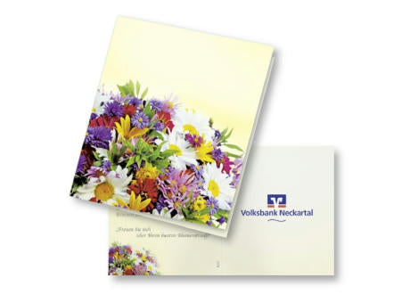 Klappkärtchen Bunte Blumenwelt