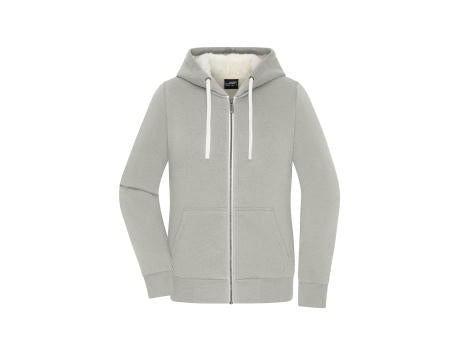 Ladies' Doubleface Jacket   OCS Blended - Kapuzenjacke aus BIO-Baumwolle mit weichem Sherpa-Futter
