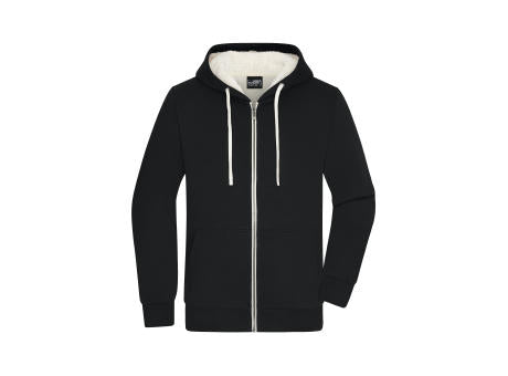 Men's Doubleface Jacket   OCS Blended - Kapuzenjacke aus BIO-Baumwolle mit weichem Sherpa-Futter