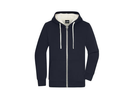 Men's Doubleface Jacket   OCS Blended - Kapuzenjacke aus BIO-Baumwolle mit weichem Sherpa-Futter