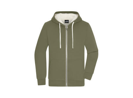 Men's Doubleface Jacket   OCS Blended - Kapuzenjacke aus BIO-Baumwolle mit weichem Sherpa-Futter
