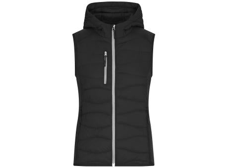 Ladies' Hybrid Vest - Sportliche Weste mit Kapuze im attraktiven Materialmix