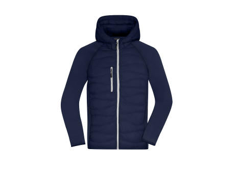 Men's Hybrid Jacket - Sportliche Jacke mit Kapuze im attraktiven Materialmix