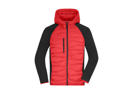 Men's Hybrid Jacket - Sportliche Jacke mit Kapuze im attraktiven Materialmix
