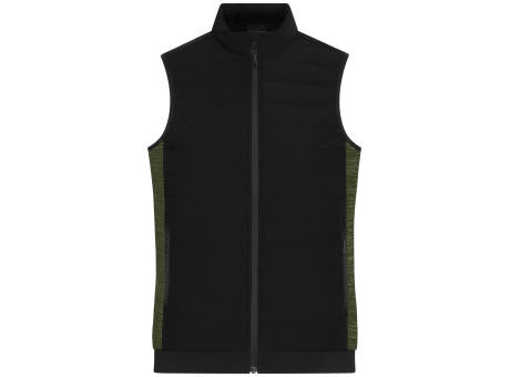 Ladies' Padded Hybrid Vest - Wattierte Weste mit Stehkragen im attraktiven Materialmix