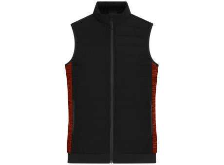 Ladies' Padded Hybrid Vest - Wattierte Weste mit Stehkragen im attraktiven Materialmix