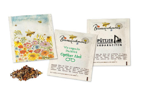 Samentütchen Standardmotiv + Logo-Druck |  Bienenschmaus