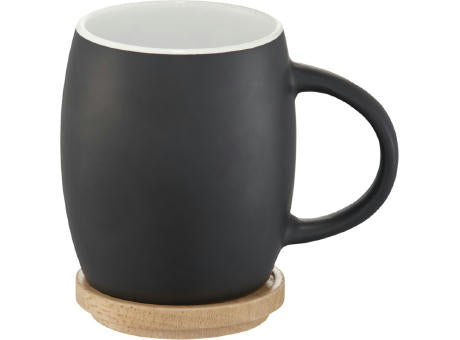 Hearth 400 ml Keramiktasse mit Holz Untersetzer