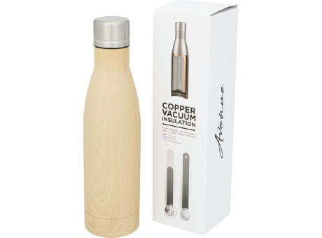 Vasa Kupfer-Vakuum Isolierflasche in Holzoptik, 500 ml