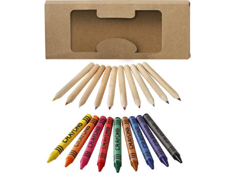 Lucky 19-teiliges Waxmal- und Buntstifte Set