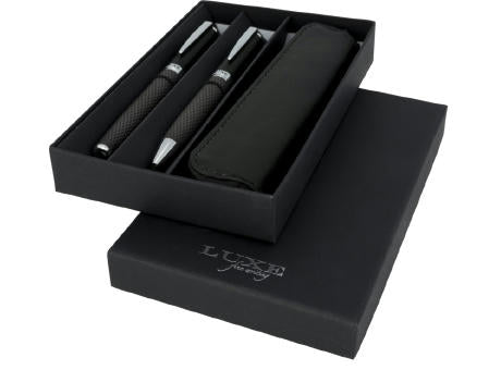 Carbon Duo Kugelschreiberset mit Hülle (schwarze Mine)