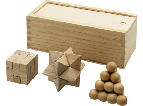 Brainiac 3-teiliges Denksportspiel aus Holz